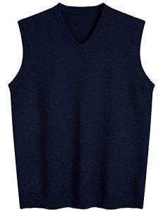 Men's Navy V-Neck Slim Fit Sweater Vest