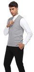 Light Grey V-Neck Sweater Vest for Men