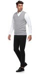Light Grey V-Neck Sweater Vest for Men