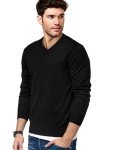 COOFANDY Men's Slim Fit V Neck Sweater - Black