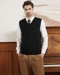 KALLSPIN V-Neck Wool Blend Sweater Vest for Men