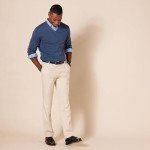 Men's V-Neck Sweater in Blue Heather