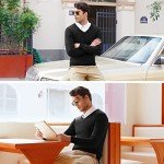 COOFANDY Men's Slim Fit V Neck Sweater - Black