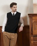 KALLSPIN V-Neck Wool Blend Sweater Vest for Men