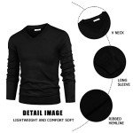 COOFANDY Men's Slim Fit V Neck Sweater - Black