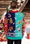 Men's Colorblock Christmas Cardigan with Santa Design