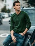 COOFANDY Men's Slim Fit V-Neck Knit Sweater