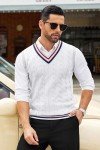 Casual V-Neck Sweater Vest for Men, White