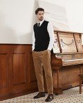 KALLSPIN V-Neck Wool Blend Sweater Vest for Men