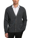 KALLSPIN Men's Cashmere Wool Blend V Neck Cardigan