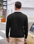 COOFANDY Black Slim Fit V Neck Sweater