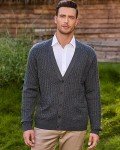 KALLSPIN Men's Cashmere Wool Blend V Neck Cardigan
