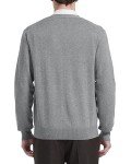 KALLSPIN Men's V-Neck Wool Blend Cardigan - Light Grey