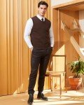 KALLSPIN Men's Cotton V-Neck Sweater Vest