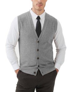 KALLSPIN Men's Wool Blend V-Neck Sweater Vest