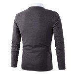 Men's Deep Grey V-Neck Pullover Sweater