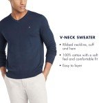 Tommy Hilfiger Men's Cotton V-Neck Pullover Sweater