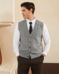 KALLSPIN Men's Wool Blend V-Neck Sweater Vest