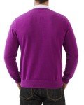 KALLSPIN Men's Purple V Neck Cotton Sweater