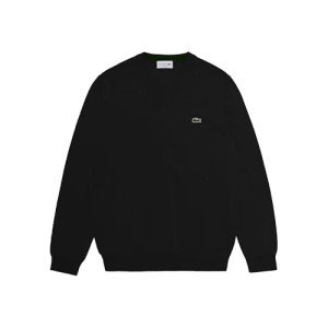 Lacoste Men's Black Organic Cotton V-Neck Sweater