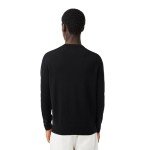 Lacoste Men's Black Organic Cotton V-Neck Sweater