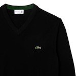Lacoste Men's Black Organic Cotton V-Neck Sweater