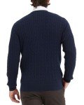 KALLSPIN Men's Casual Cotton Knit Cardigan - Navy