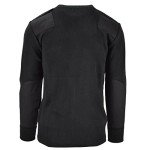 Men's Black V-Neck Military Style Sweater