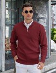 COOFANDY Men's Slim Fit Quarter Zip Sweater
