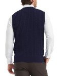 Men's Navy Blue Cable Knit Sweater Vest