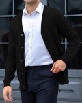 Men's V-Neck Cardigan Sweater with Pockets