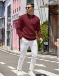 COOFANDY Men's Slim Fit Quarter Zip Sweater
