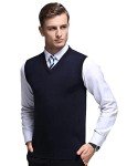 Men's Casual Sleeveless V-Neck Knit Vest - Navy
