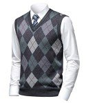Men's Thick Argyle V-Neck Sweater Vest
