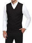 AIYINO Men's Sleeveless V-Neck Sweater Vest, Black