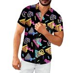 Funny Vintage 80s Hawaiian Button-Up Shirts for Men