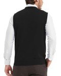 KALLSPIN Men's V-Neck Cotton Cardigan Sweater
