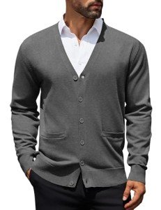 COOFANDY Men's V Neck Cardigan with Pockets