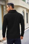 COOFANDY Men's Black V-Neck Shawl Sweater