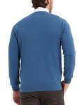 KALLSPIN Men's V-Neck Cotton Cardigan Sweater in Blue