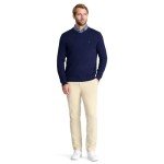 IZOD Men's Solid V-Neck Sweater in Peacoat
