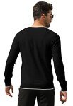 Esobo Men's Black Cotton V-Neck Sweater, XXL