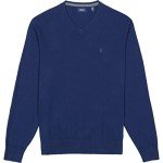 IZOD Men's Solid V-Neck Sweater in Peacoat