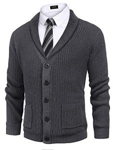 Men's Slim Fit Shawl Collar Cardigan Sweater