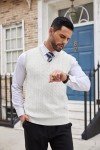 COOFANDY Men's Slim Fit Cable Knit Sweater Vest