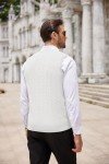 COOFANDY Men's Slim Fit Cable Knit Sweater Vest