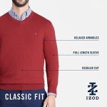 IZOD Men's Solid V-Neck Sweater in Peacoat