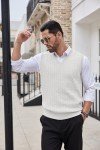 COOFANDY Men's Slim Fit Cable Knit Sweater Vest