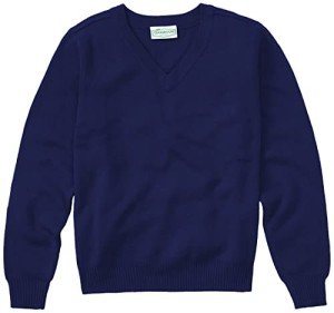 Men's Unisex Long Sleeve V-Neck Sweater - Blue