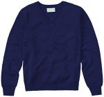 Men's Unisex Long Sleeve V-Neck Sweater - Blue